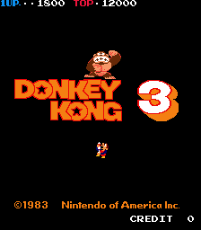 Donkey Kong 3 (US) Title Screen